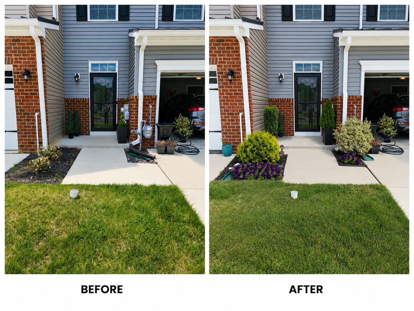 Townhome Entry Refresh before and after