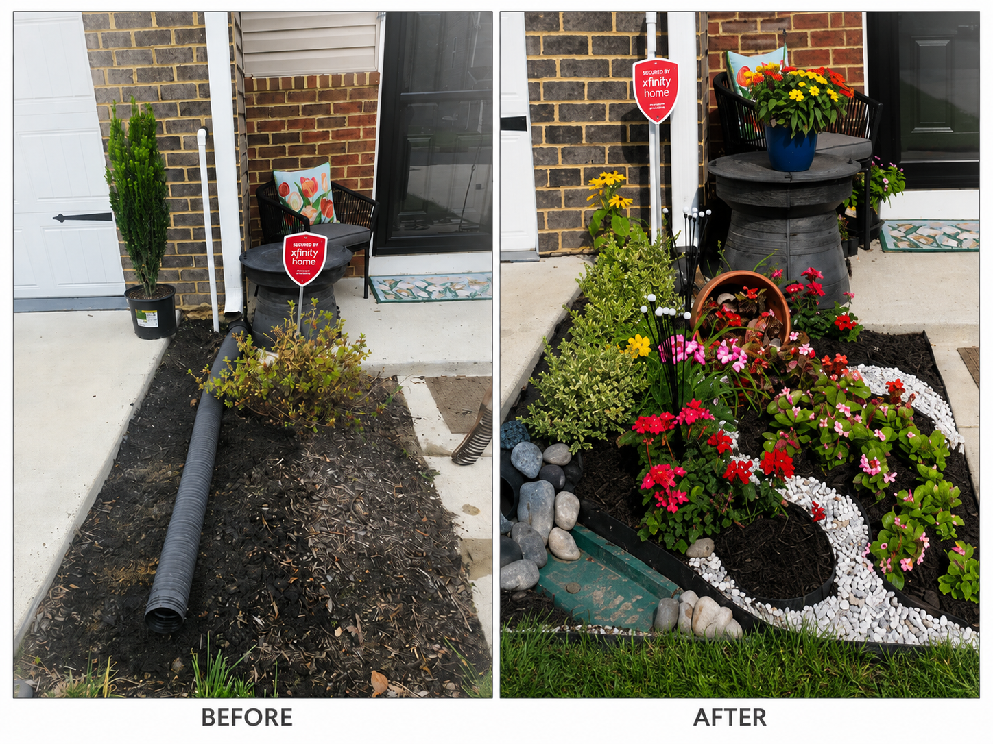 Decorative Front Garden before and after