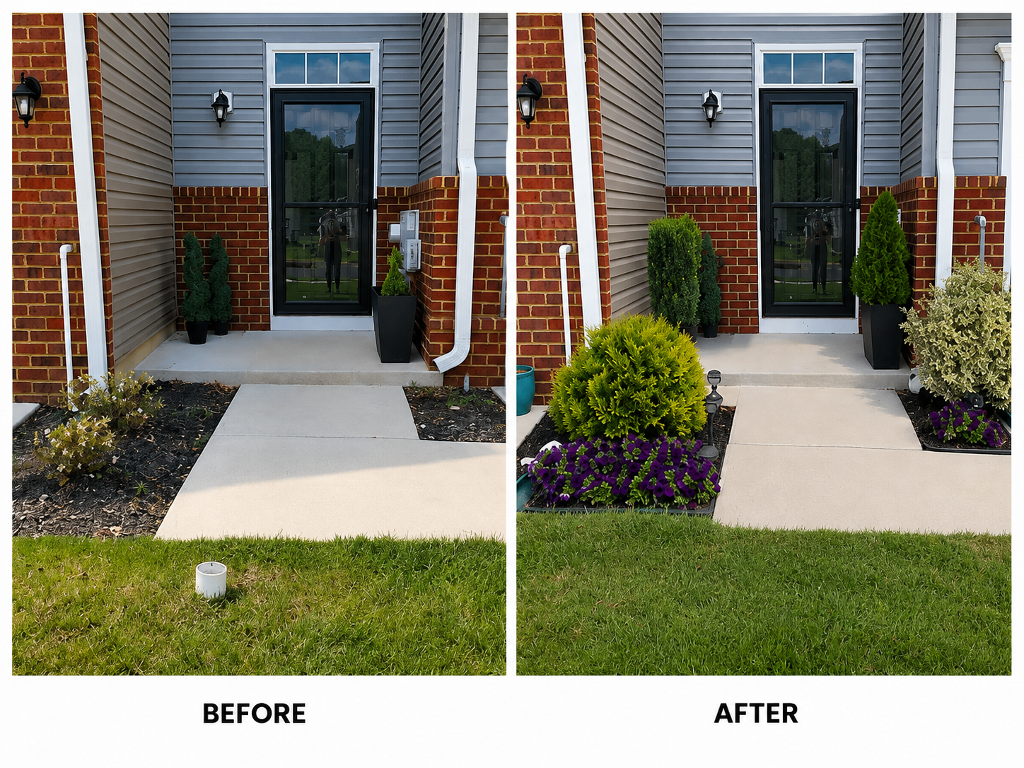 Townhome Entry Refresh before and after